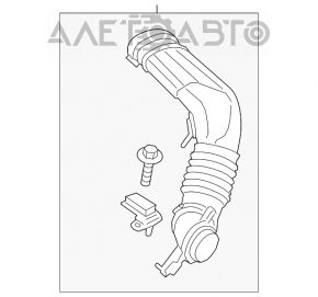 Conducta de aer Ford Escape MK3 13-19 1.6T de la filtru din plastic, fitingul este rupt.