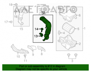 Conducta de aer Ford Escape MK3 13-19 1.6T de la filtru din plastic, fitingul este rupt.