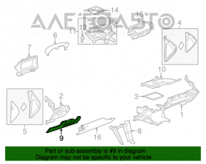 Capacul genunchiului șoferului pentru Chevrolet Volt 11-15 negru, zgârieturi