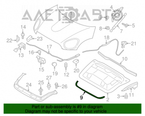 Уплотнитель капота центр Mini Cooper Countryman R60 10-16