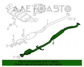 Tubul de eșapament intermediar cu catalizator pentru Mazda CX-5 13-16 AWD 2.0