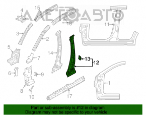 Bara centrală stânga a caroseriei Mazda CX-5 13-16 pe caroserie