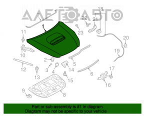 Capota goală a unui Subaru Outback 10-14