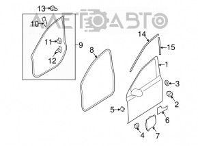 Уплотнитель дверного проема передний правый Subaru Outback 10-14