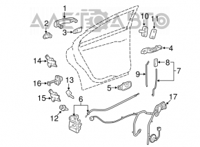 Capacul mânerului exterior al ușii din spate dreapta pentru Chevrolet Equinox 10-17