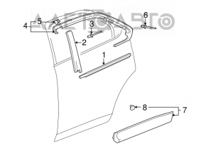 Garnitură ușă spate stânga superioară Chevrolet Equinox 10-17