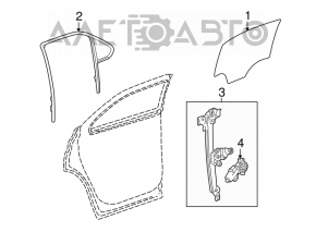 Уплотнитель стекла задний левый со стеклом треугольником GMC Terrain 10-17