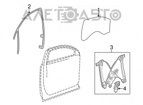 Garnitură de geam față stânga Chevrolet Equinox 10-17