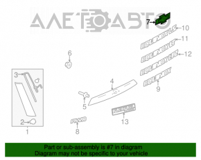 Emblema cu inscripția LT de pe ușa portbagajului Chevrolet Equinox 10-15 pre-restilizare.