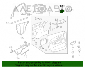 Controlul geamului electric din partea dreapta față a GMC Terrain 10-17 negru