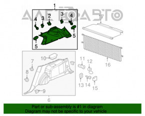 Capac spate dreapta pentru GMC Terrain 10-17 gri, uzată.