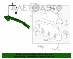 Capacul portbagajului superior al usii GMC Terrain 10-17 negru.