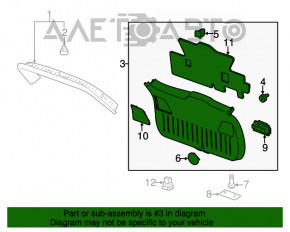 Capacul portbagajului inferior al GMC Terrain 10-17 negru, zgârieturi