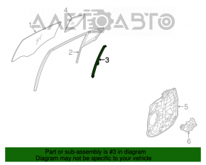 Направляющая стекла двери задней правой Kia Forte 4d 14-18