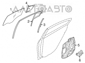 Направляющая стекла двери задней правой Kia Forte 4d 14-18