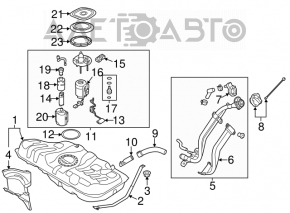 Заливная горловина топливного бака Kia Forte 4d 14-18