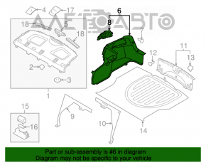 Обшивка арки правая Kia Forte 4d 14-16 дорест