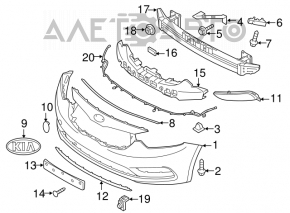 Bara fata goala Kia Forte 4d 14-16 Dorest pentru senzori parcare nou original OEM