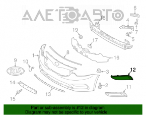 Capacul de protecție pentru farul de ceață dreapta Kia Forte 4d 14-16 pre-restilizare