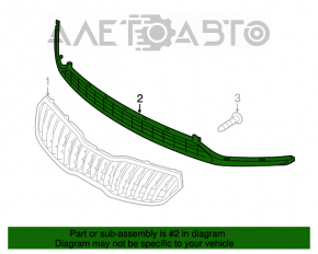 Grila inferioară a barei de protecție față Kia Forte 4d 14-16 pre-restilizare