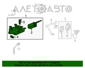 Canistra cu absorbant de cărbune pentru GMC Terrain 10-17 are corpul zdrobit și suporturile rupte.