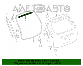 Уплотнитель двери багажника верх Chevrolet Equinox 10-17