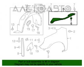 Garnitură aripă capotă - aripă stânga Chevrolet Equinox 10-17