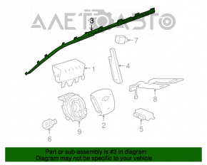 Perdeaua de aerbag lateral stânga pentru GMC Terrain 10-17.