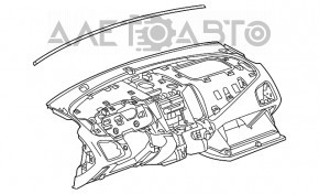 Torpedo panoul frontal fără AIRBAG GMC Terrain 10-17 negru, zgâriat, fără capace, bara s-a rupt