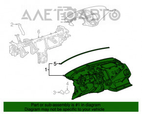 Torpedo panoul frontal fără AIRBAG GMC Terrain 10-17 negru, zgâriat, fără capace, bara s-a rupt