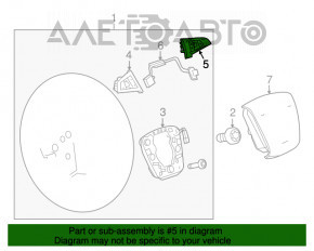 Butonul de control de pe volanul drept al GMC Terrain 10-17 este uzat.