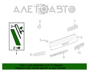 Capacul portbagajului dreapta GMC Terrain 10-17 electric.