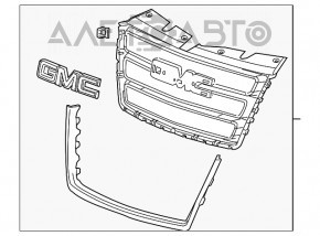 Grila radiatorului asamblată GMC Terrain 10-15 pre-restilizare cromată