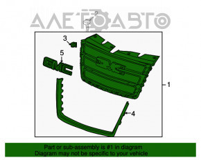 Grila radiatorului asamblată GMC Terrain 10-15 pre-restilizare cromată