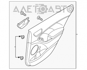 Обшивка двери карточка задняя левая Kia Forte 4d 14-16 дорест черн