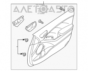 Обшивка двери карточка передняя левая Kia Forte 4d 14-16 дорест черн