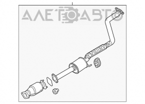 Catalizatorul de pe traseul intermediar al modelului Kia Forte 4d 14-16, 1.8.