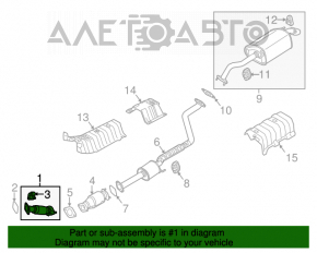 Tubul de admisie cu catalizator pentru Kia Forte 4d 14-16 pre-restilizare 1.8