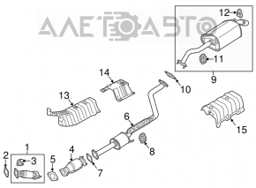 Tubul de admisie cu catalizator pentru Kia Forte 4d 14-16 pre-restilizare 1.8