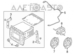 Radio-casetofon Kia Forte 4d 14-16 pre-restilizare