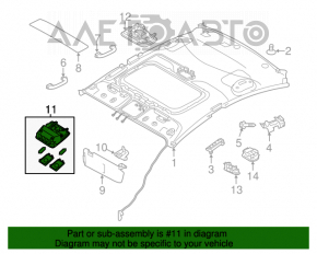 Plafonul de iluminare din față pentru Kia Forte 4d 14-18 sub trapa.