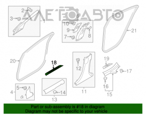 Накладка порога передняя правая Kia Forte 4d 14-18 внешн