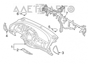 Panoul frontal al torpedo-ului fără AIRBAG pentru Kia Forte 4d 14-18.