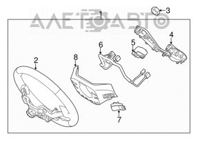 Butonul de control de pe volanul Kia Forte 4d 14-18 fără control de croazieră.