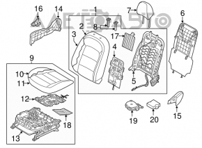 Пассажирское сидение Kia Forte 4d 14-18 без airbag