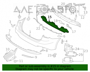 Absorbantul de bara spate Kia Forte 4d 14-16 este rupt la margine.