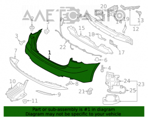 Bara spate goală Kia Forte 4d 14-16 pre-restilizare fără senzori de parcare nouă OEM originală