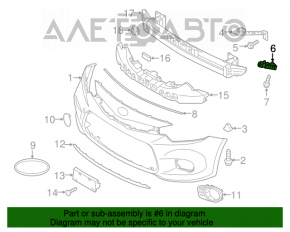 Крепление переднего бампера правое крыло Kia Forte 4d 14-18