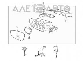 Oglindă laterală stângă Kia Forte 4d 14-16 pre-restilizare