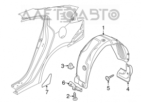 Bara de protecție spate stânga Kia Forte 4d 14-16, nou, original OEM